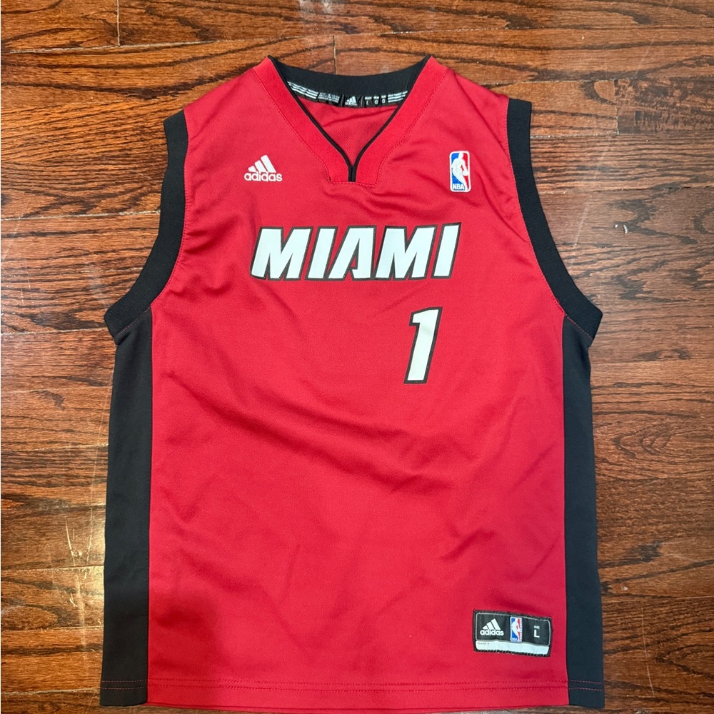 Adidas Red and Black Sports Jersey Miami Heat